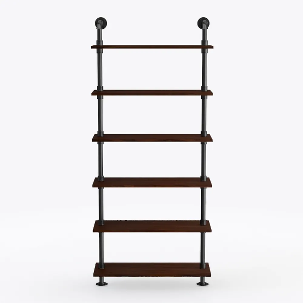 Industrial Pipe Bookshelves Rustic Wall Ladder