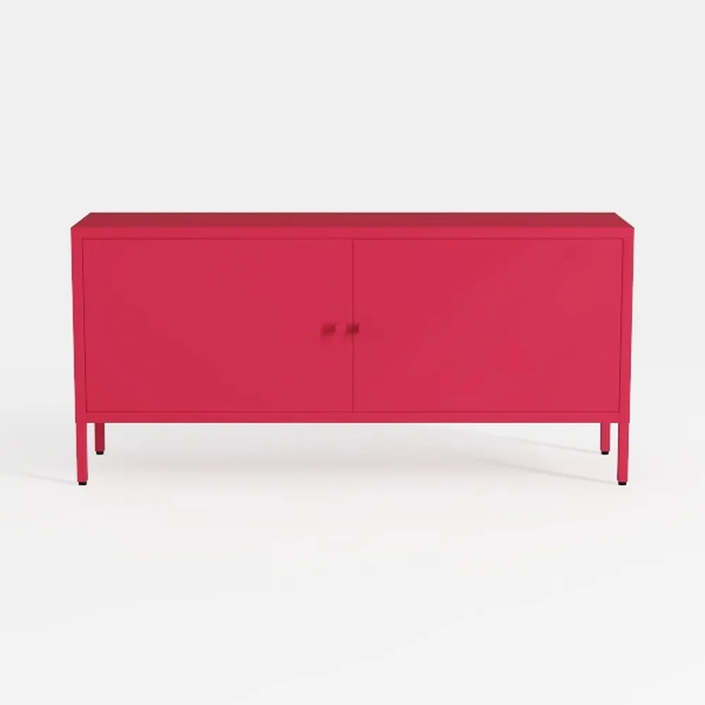 2 Door Metal Accent Storage Cabinet for Bed Room