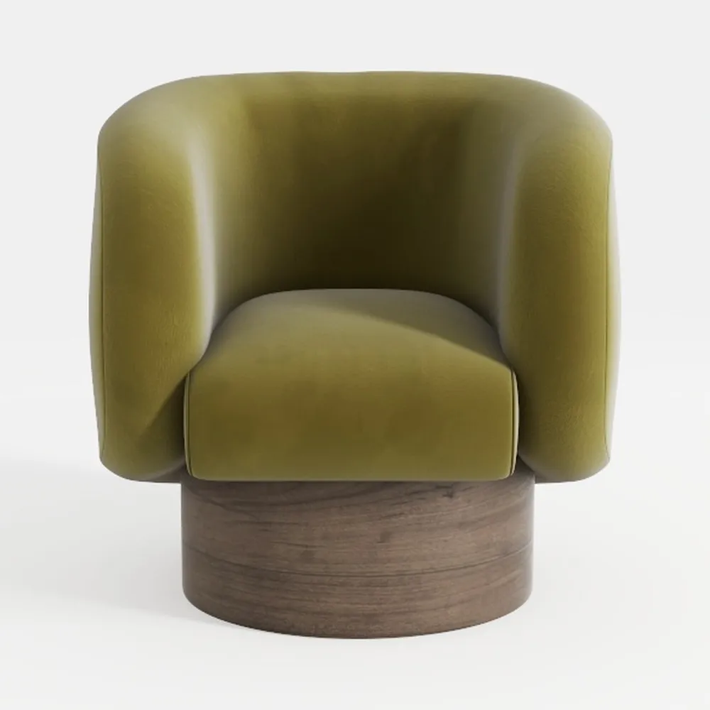 Swivel Barrel Chair,Mid Century Modern Accent