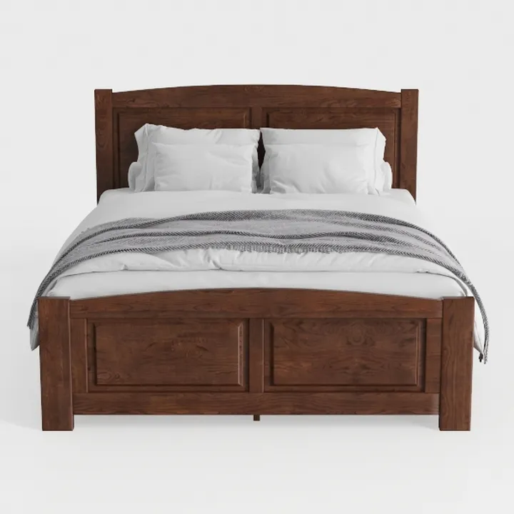 Solid Walnut Wood Traditional King Size Bed 3D Model