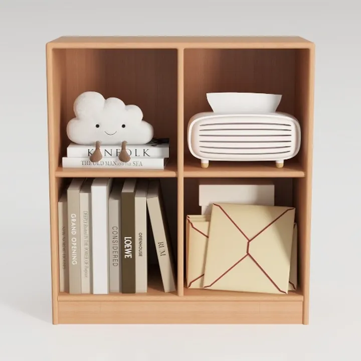 4 Cube Organizer Bookcase - Fabric Storage Bins