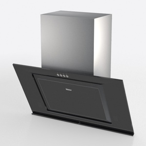 Stainless Steel Black Modern Range Hood 3D Model