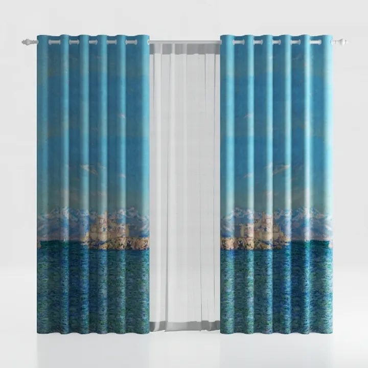 SNITIE Sky Blue 108in Long Velvet Curtains with 