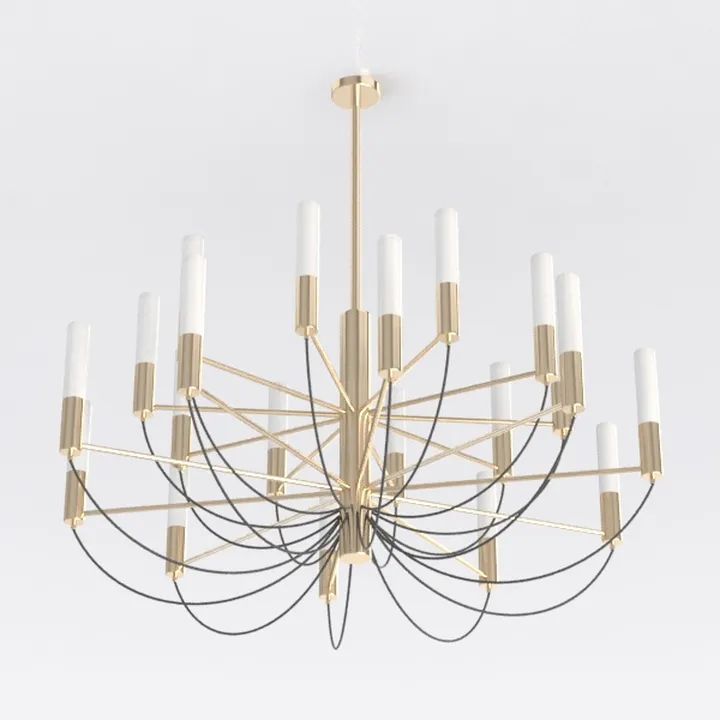 Gold Farmhouse Chandelier, Industrial Metal 12-