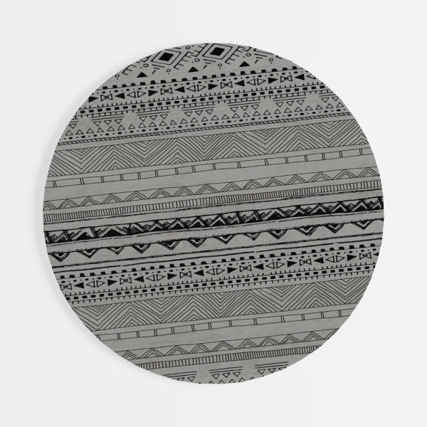 Round Pouf Ottoman 20 x 20 x 14 Inches Boho