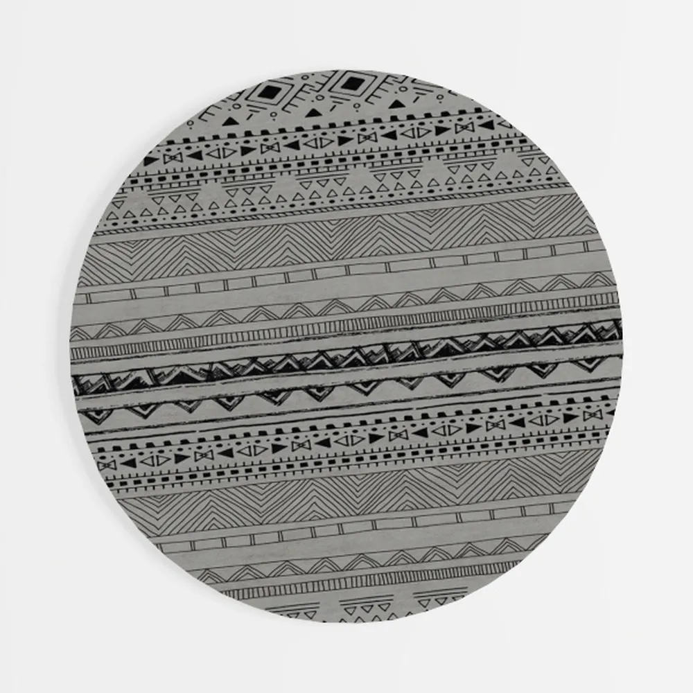 Round Pouf Ottoman 20 x 20 x 14 Inches Boho