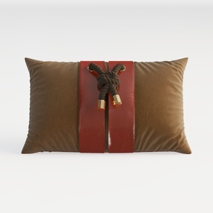 Set of 2 12X20 Inch Brown Lumbar Faux Leather