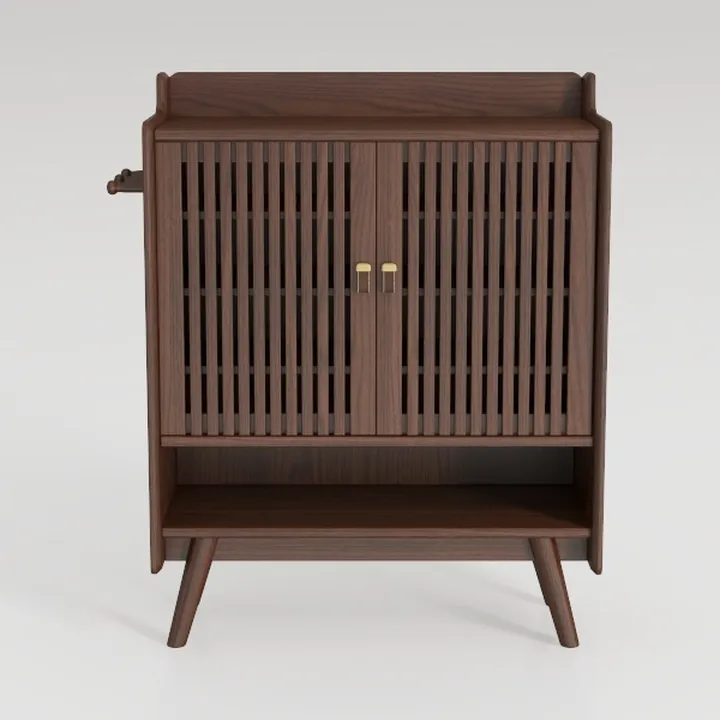 Large Shoe Cabinet with Grille Doors, 6 Tier