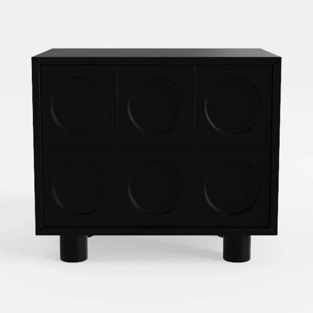 Fluted Sideboard Buffet Cabinet with Storage: 31"