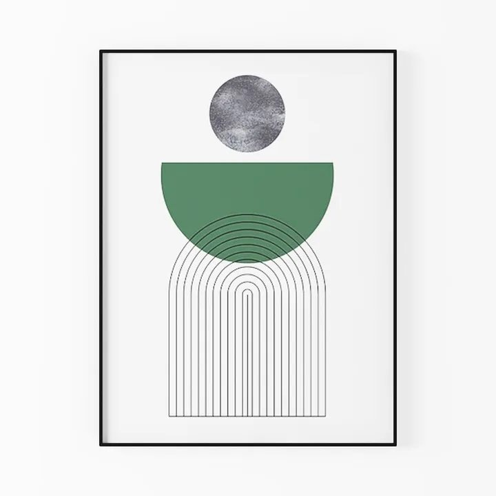 Minimalist Mid Century Modern Geometric Wall Art Print 3D Model