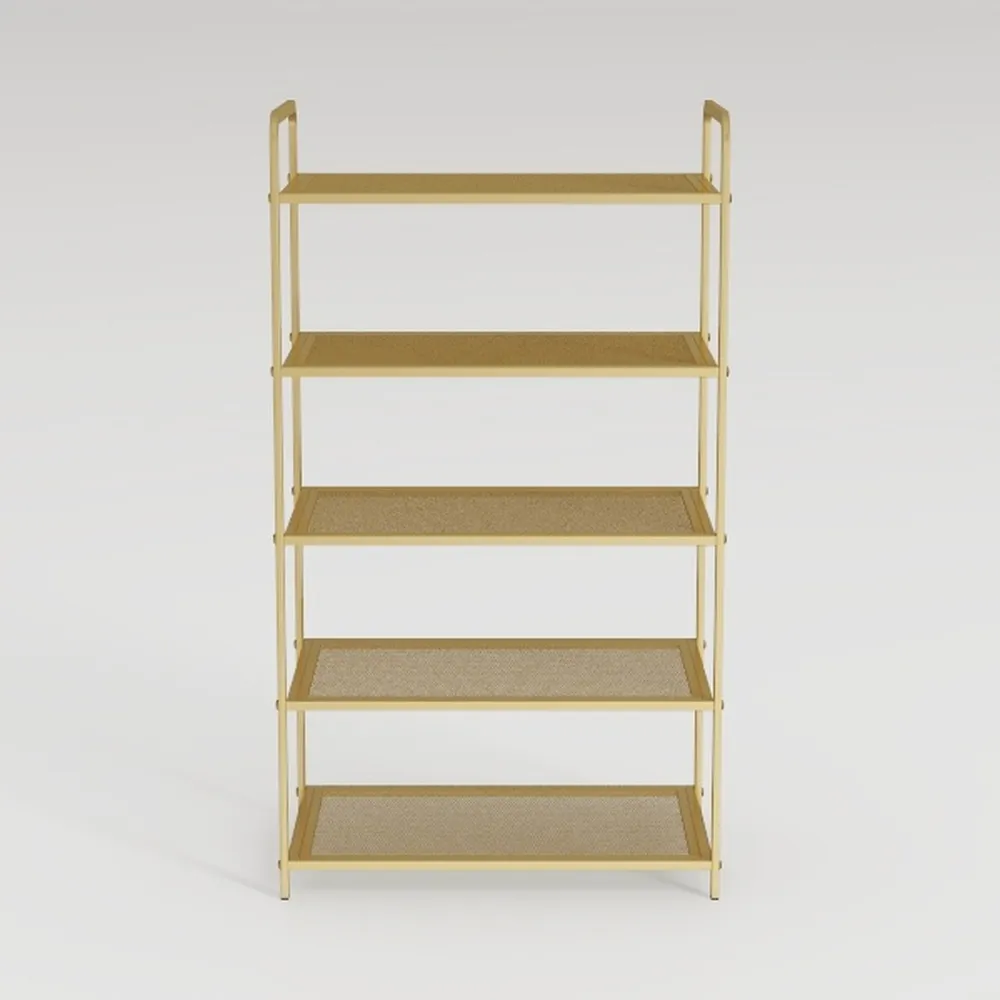 5-Tier Wooden Open Bookcase, Modern Display