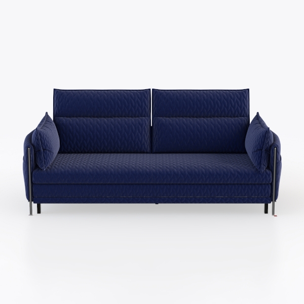 75&quot; Patio Metal Wicker Sofa, 3-seat Deep Seat