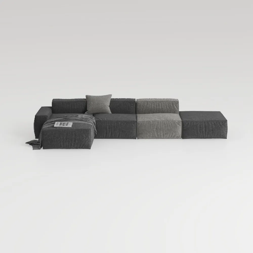 KIVENJAJA Corduroy Sectional Couch, Modern U