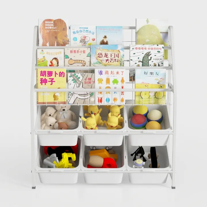 Kids Bookshelf and Toy Organizer, 4-Tier Toy