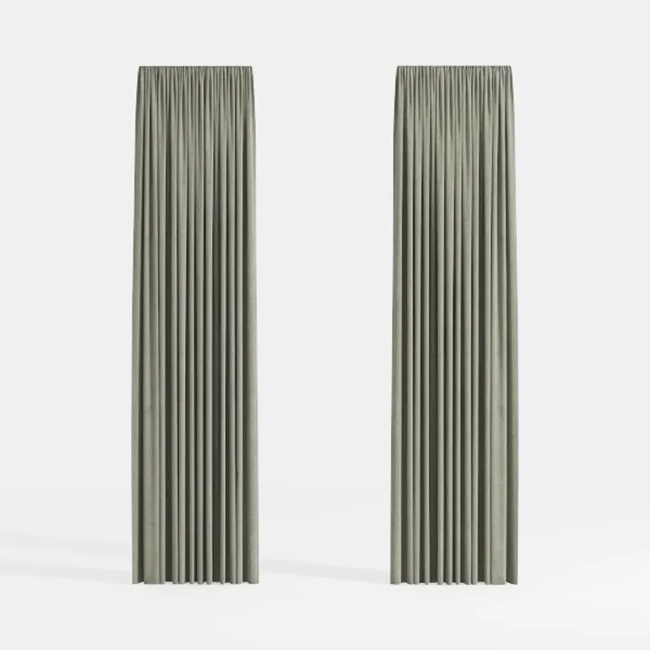 96 Inch Long Light Green Pinch Pleated 100% 