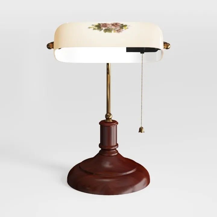 Newrays Matted Orange Glass Bankers Desk Lamp with
