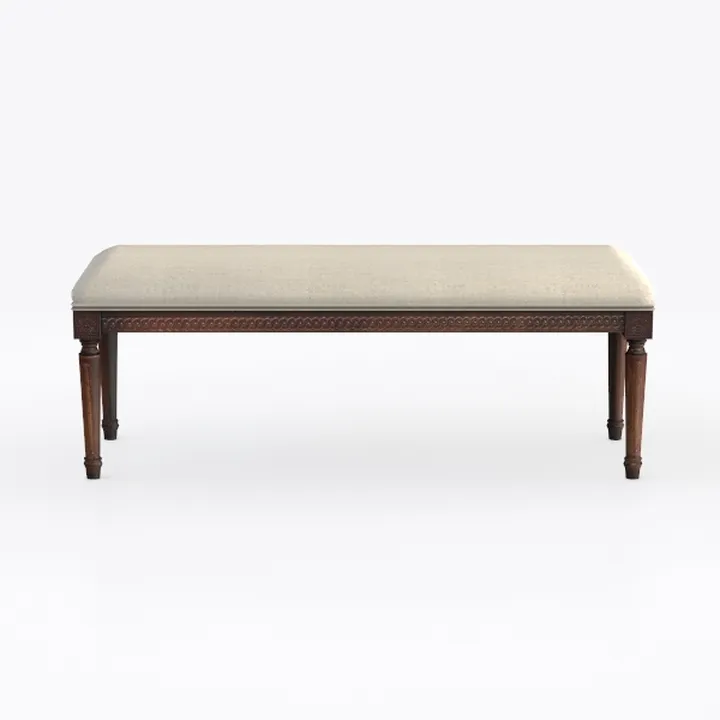 19.50 in. H Gray and Espresso Fabric Upholstered B