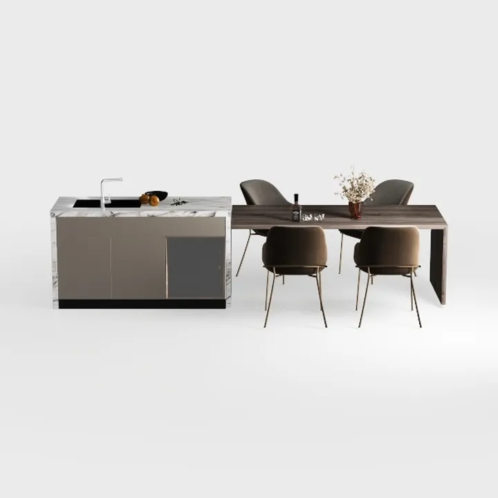 Gracie 26 in. Modern Stone and Gold Metal Frame Co