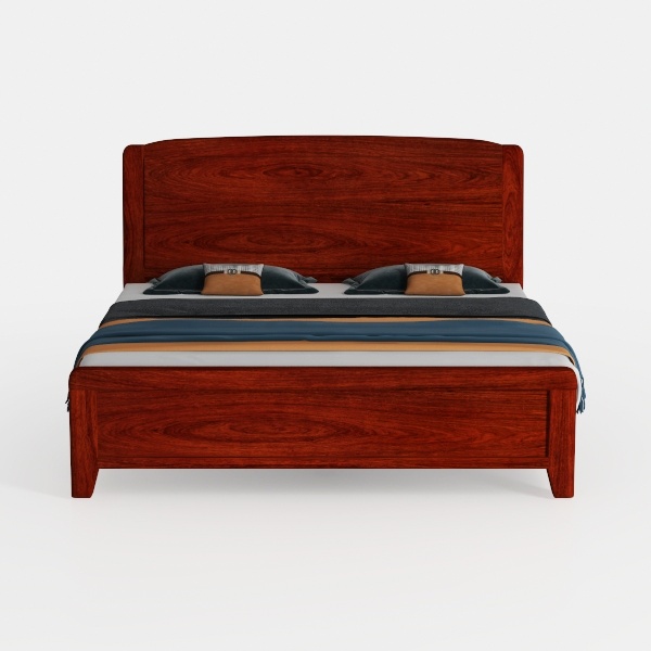 French Flair Platform Bed in Elegant Finish, Showc
