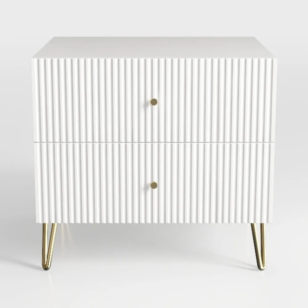 Shoe Storage Cabinet with 2 Flip Drawers, Fluted