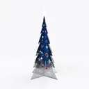 Modern Minimalist Metal Christmas Tree Decor 3D Model Right 45 Degree View
