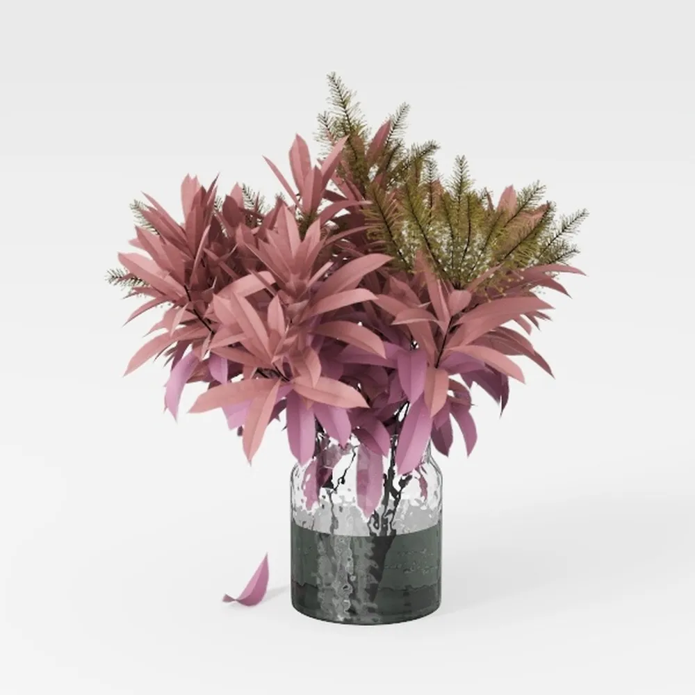 Sunflower Green and Beige Vase, Yellow Ceramic