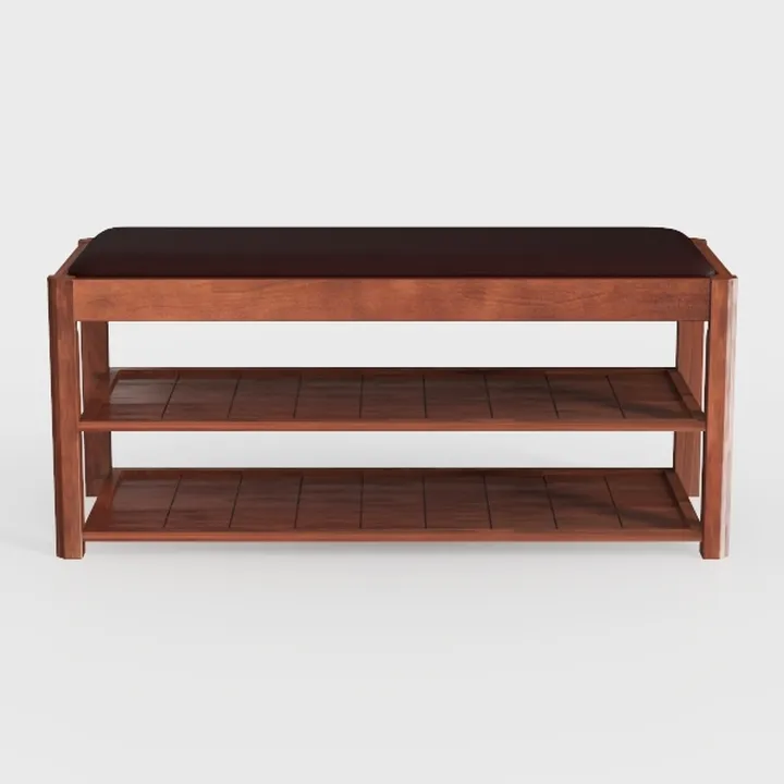 SONGMICS Bamboo Shoe Bench, 3-Tier Shoe Rack