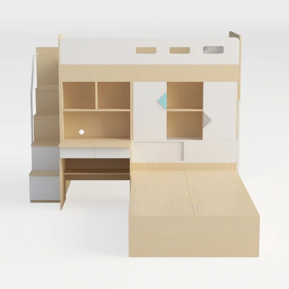 SOFTSEA L Shaped Bunk Bed Full Over Twin with Draw