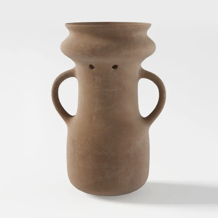 1 Pc Single Brown Handmade Ceramic Vase Home