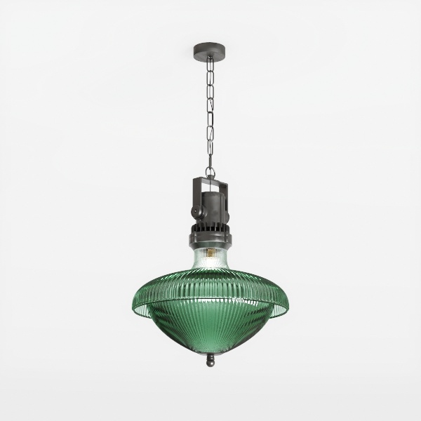 KCO Lighting Green Glass Chandelier Vintage Gold