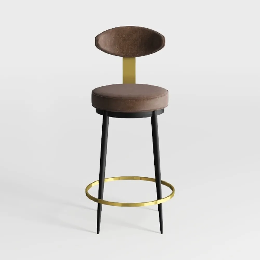 29 in. Brown and Brown Low Back Metal Frame Counte