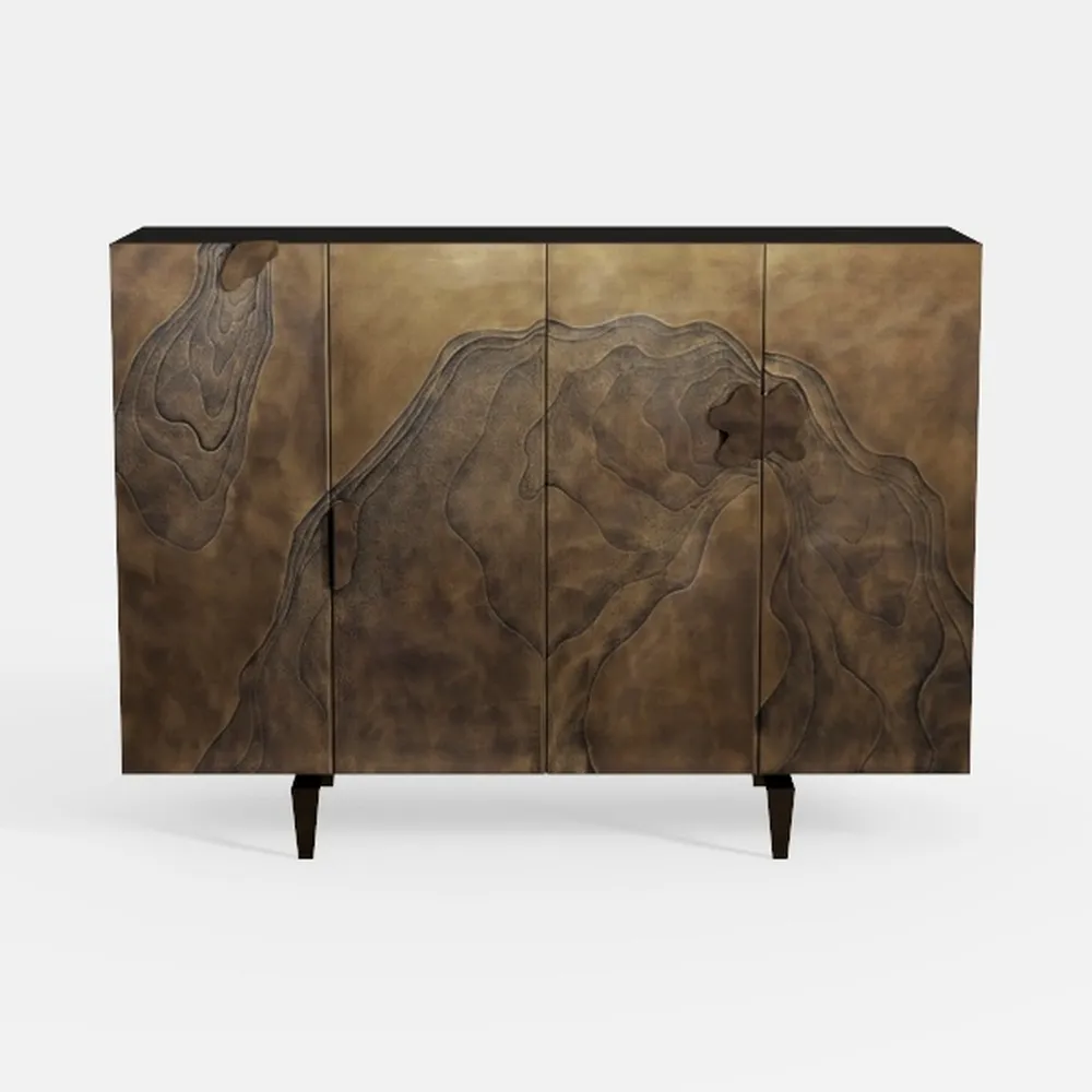 Buffet Cabinet with Storage, Black Small Accent