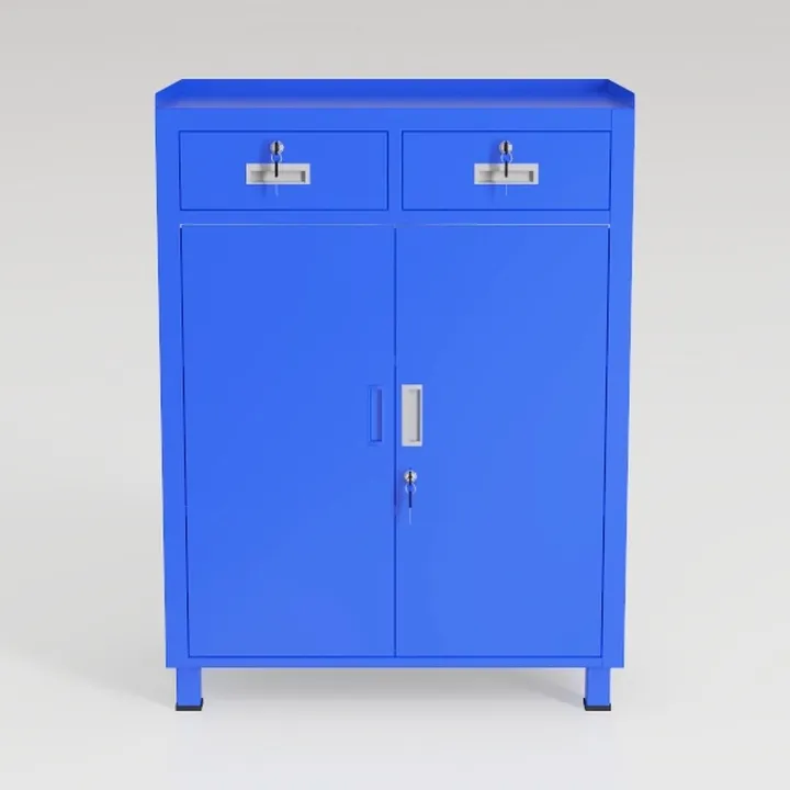 Metal Storage Cabinet with 2 Doors- (31.5H) Blue