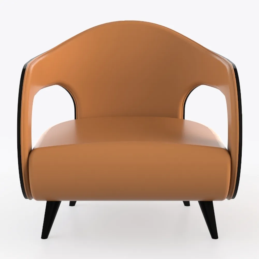 Leather Upholstered Accent Chair Cushion Seat Back