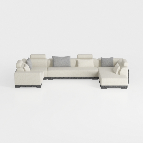 Pemberly Row Contemporary Canes Cobblestone 6 Piec