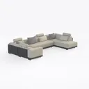 Pemberly Row Contemporary Canes Cobblestone 6 Piec Right 45 Degree View