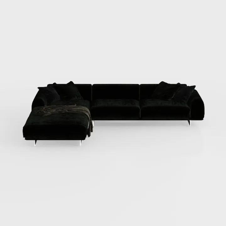 105" Velvet Sofa Couch with Chaise, L Shape Futon 