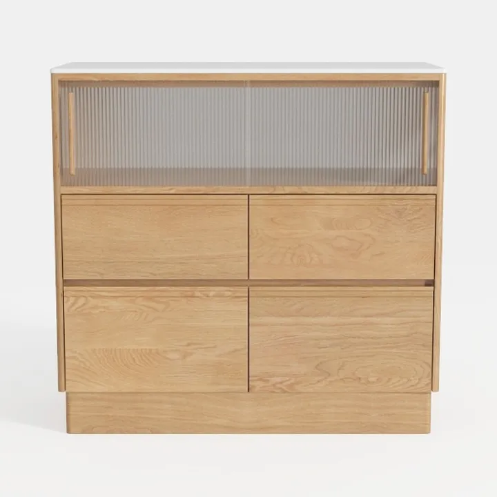 Shoe Storage Cabinet with 4 Flip Drawers, Narrow