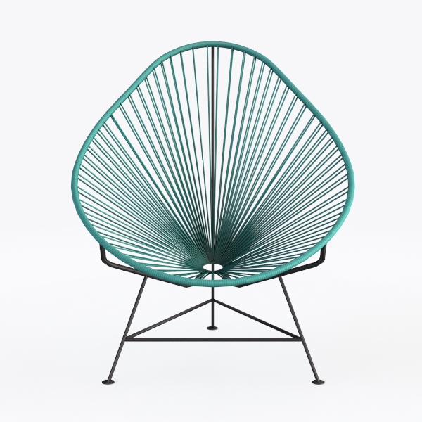 Maisie Black Metal Outdoor Lounge Chair in Black