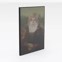 Vintage Funny Cat Mona Lisa Parody Wall Art Decor 3D Model Right 45 Degree View