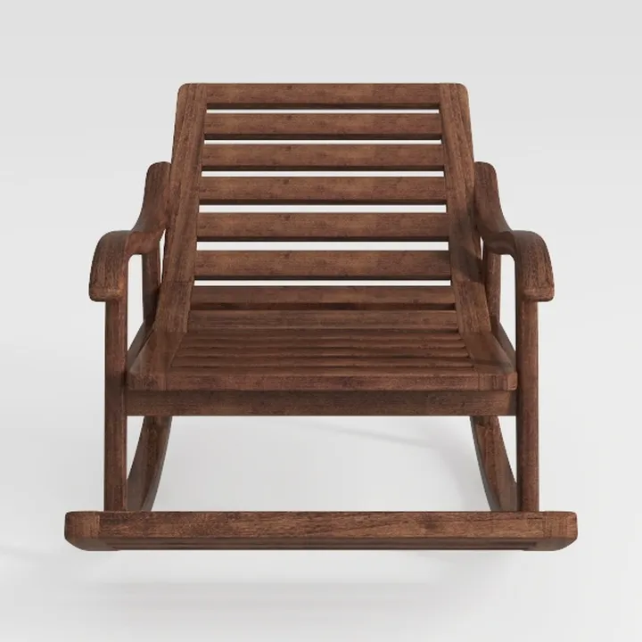 Solid Wood Rustic Rocking Chair 3D Model