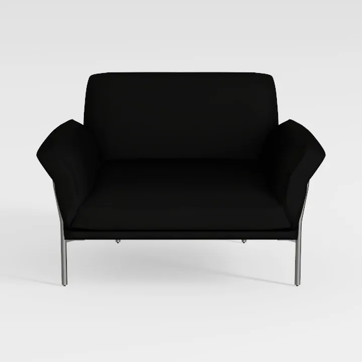 Modern Black Fabric Metal Frame Armchair 3D Model