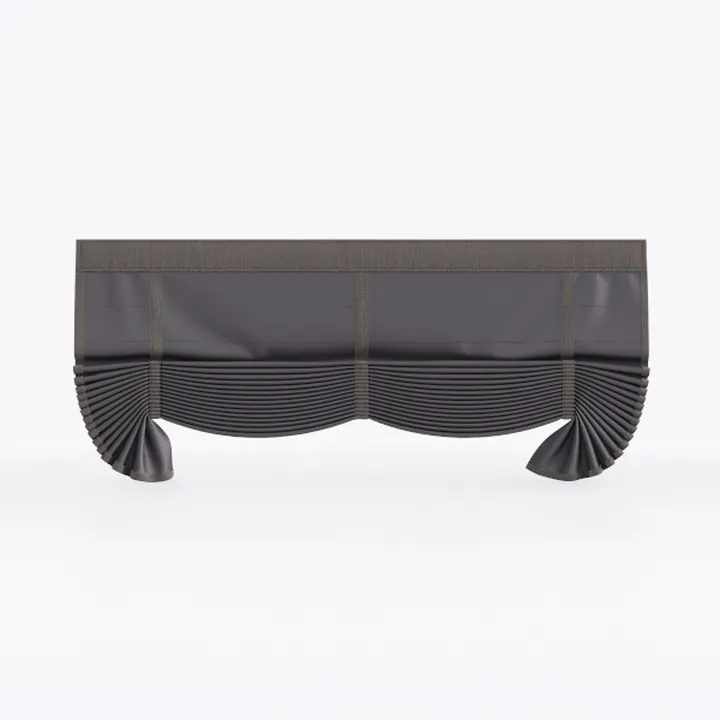 Minimalist Dark Fabric Pleated Window Valance 3D Model
