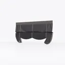 Minimalist Dark Fabric Pleated Window Valance 3D Model Left 45 Degree View