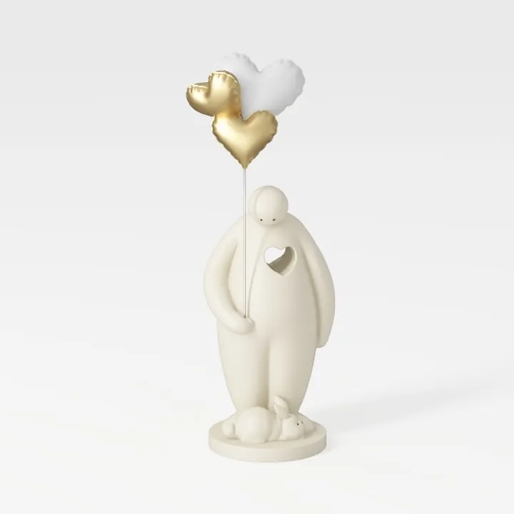 Minimalist Resin Love Heart Balloon Figurine Decor 3D Model