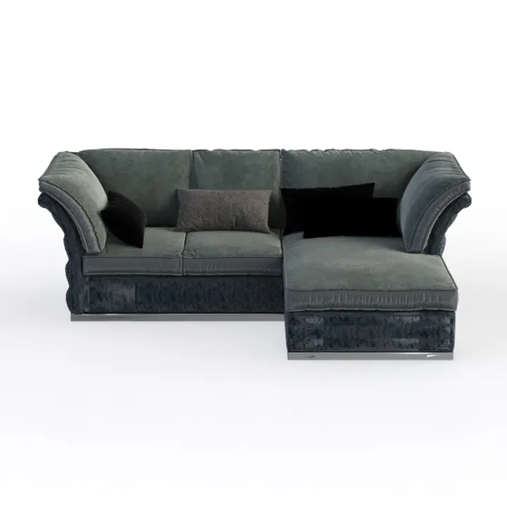 ZeHuoGe Chenille Two-Seater Sofa with 1 Footrest