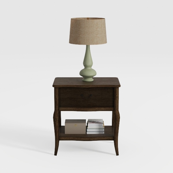 GYIIYUO Nightstand Set of 2 with Fabric Drawers and Open Shelves