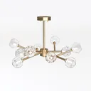 Modern Brass and Crystal Sputnik Chandelier 3D Model Left 45 Degree View