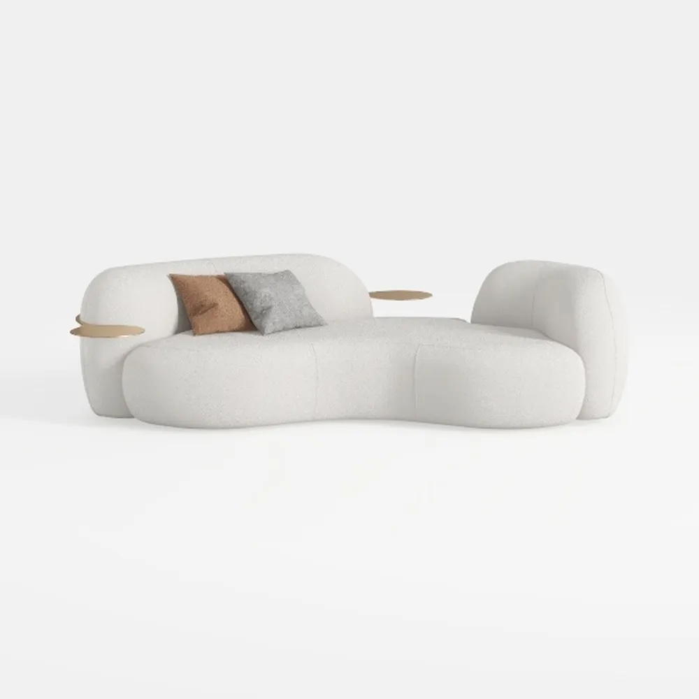 ERYE Modern 3 Seater Curved Sofa Oversized Teddy F