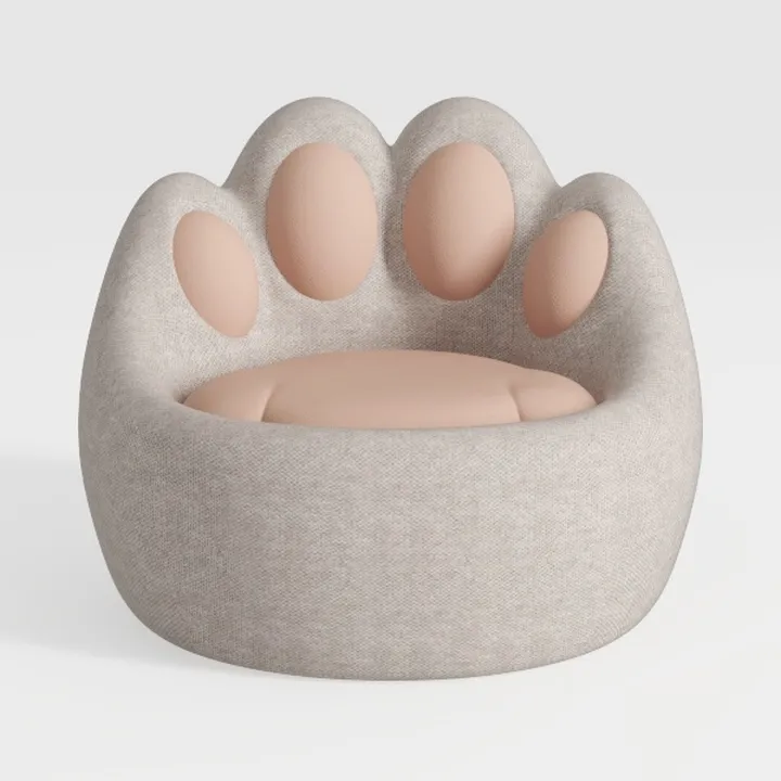 Thctvous Boucle Swivel Chair, Small Accent Chair w